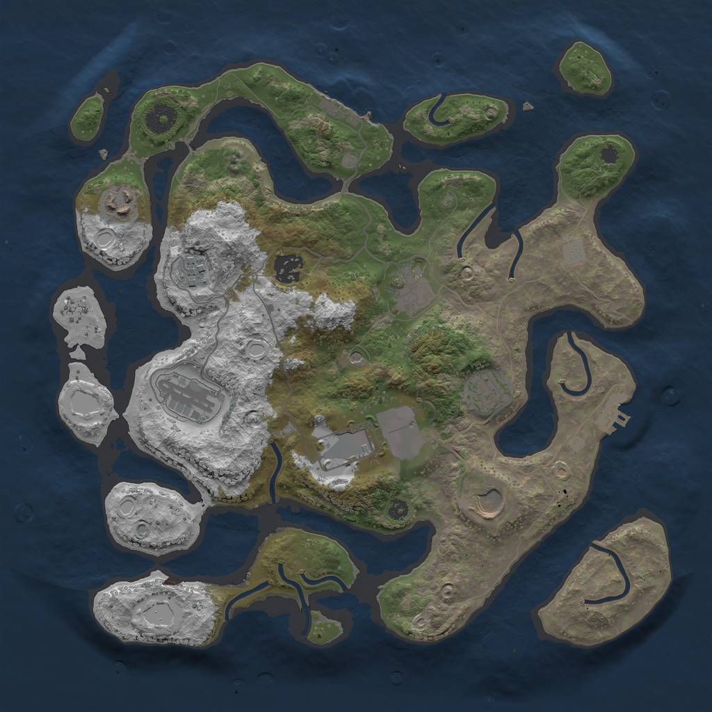 Rust Map: Procedural Map, Size: 3550, Seed: 472796, 16 Monuments