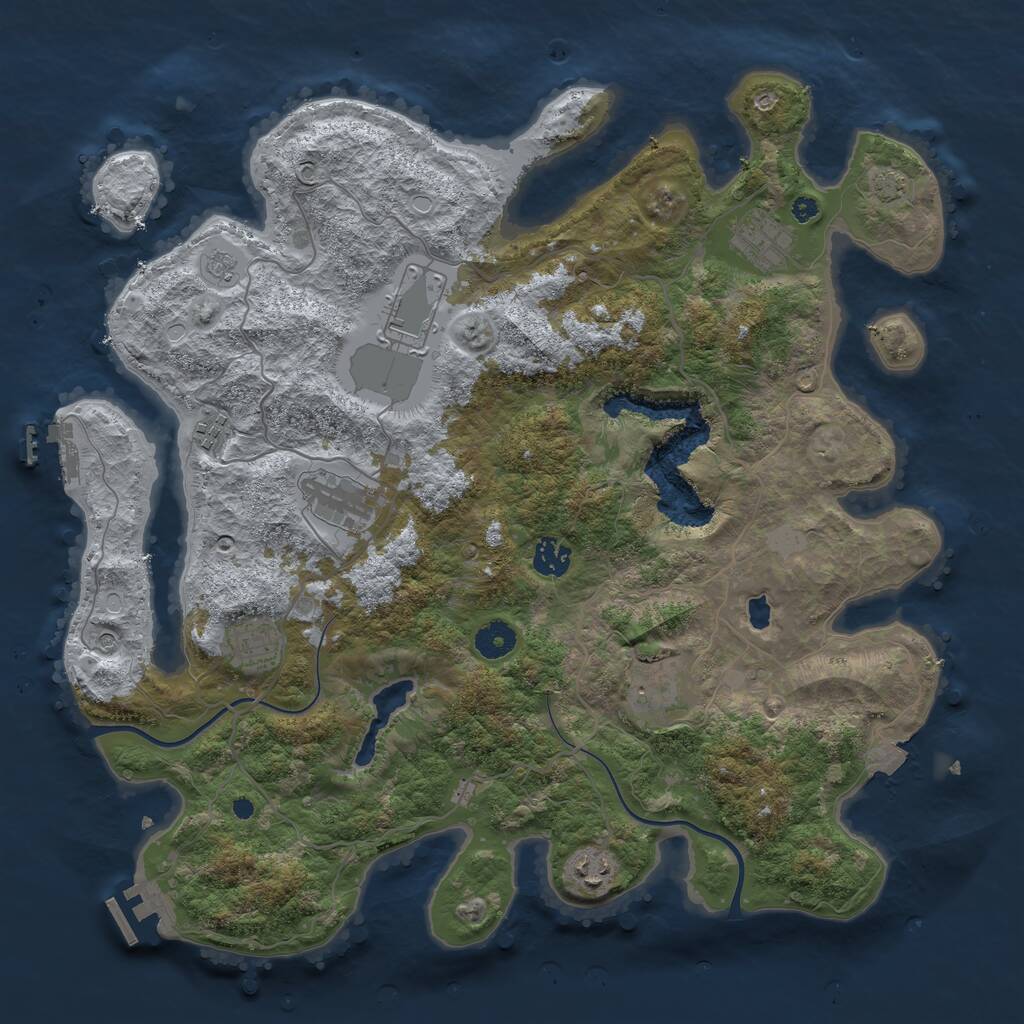 Rust Map: Procedural Map, Size: 4000, Seed: 244158, 14 Monuments