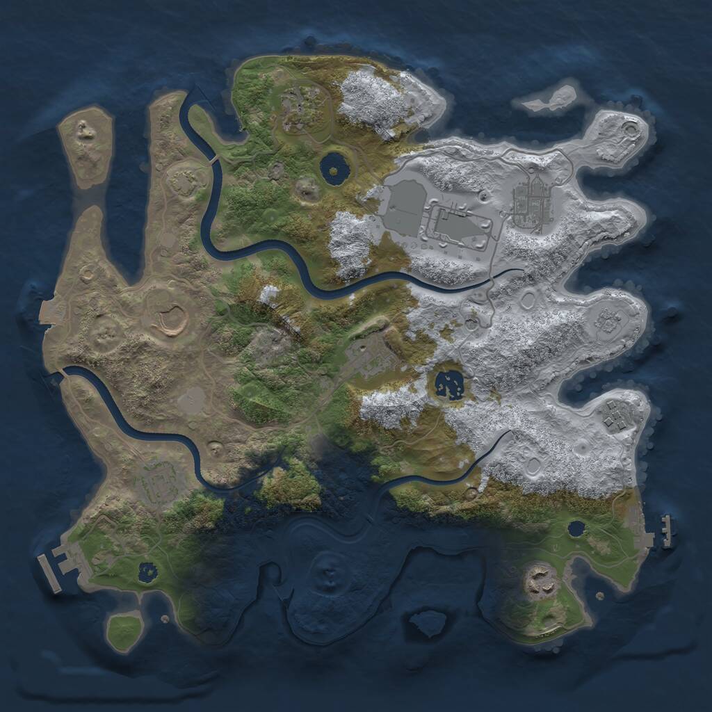 Rust Map: Procedural Map, Size: 3500, Seed: 689420796, 15 Monuments