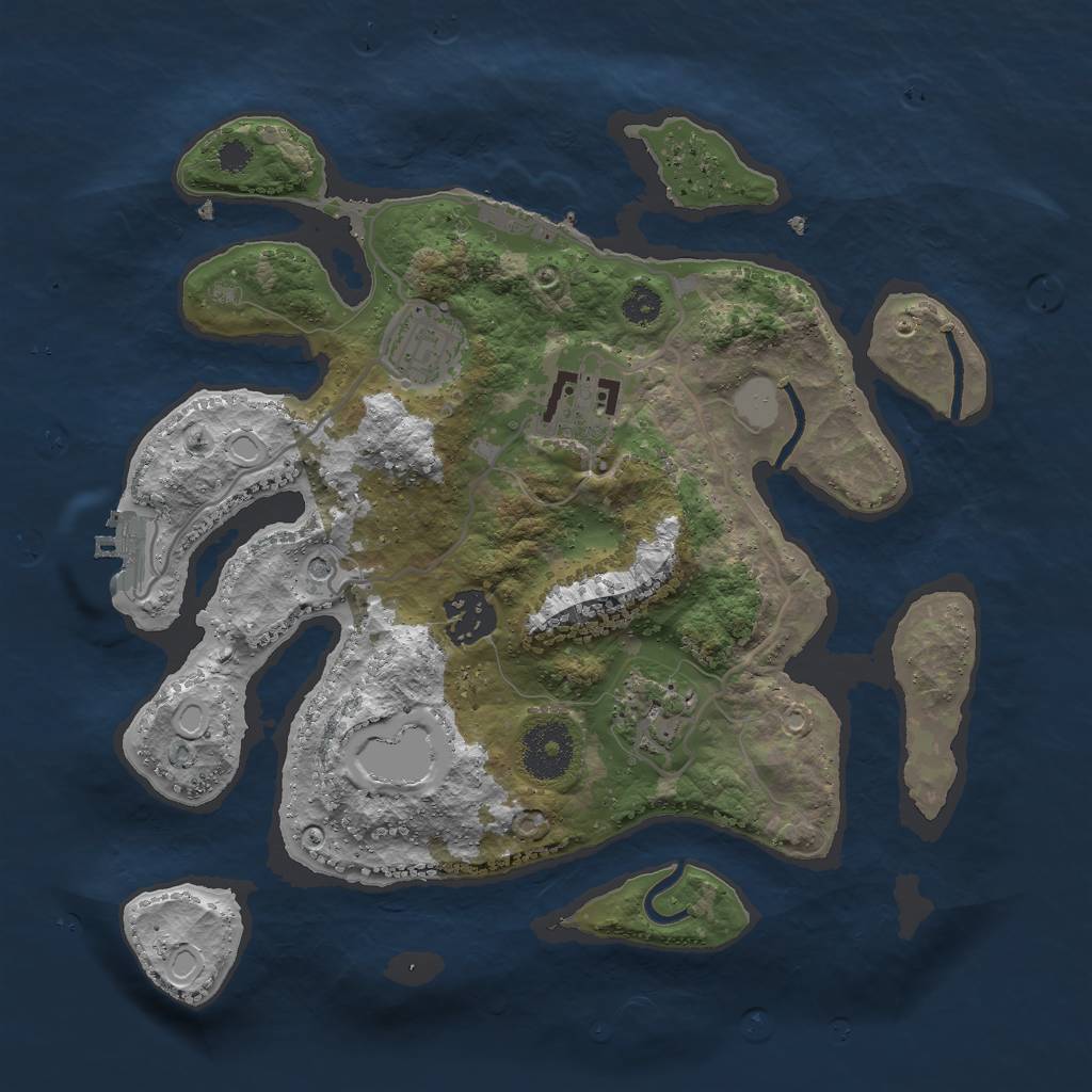Rust Map: Procedural Map, Size: 3000, Seed: 341987275, 12 Monuments