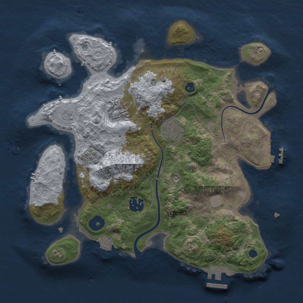 Rust Map: Procedural Map, Size: 3000, Seed: 1752778999, 9 Monuments