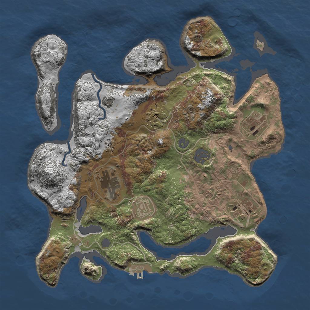 Rust Map: Procedural Map, Size: 3000, Seed: 1752778999, 11 Monuments