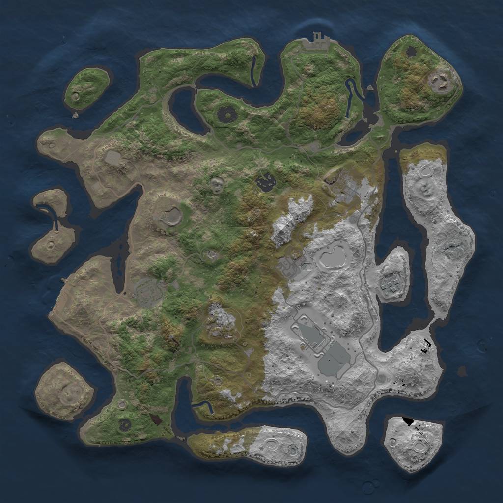 Rust Map: Procedural Map, Size: 4000, Seed: 361442755, 17 Monuments