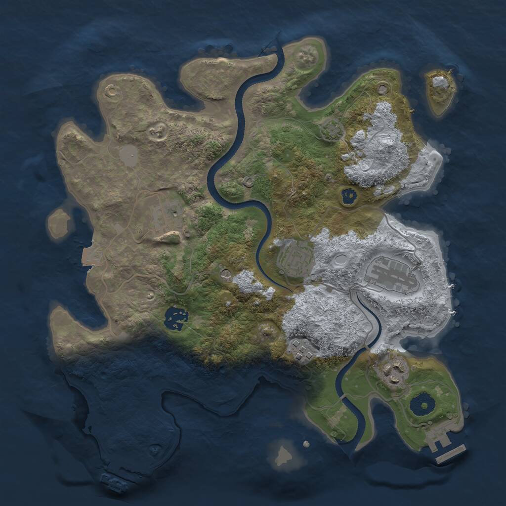 Rust Map: Procedural Map, Size: 3200, Seed: 456, 11 Monuments