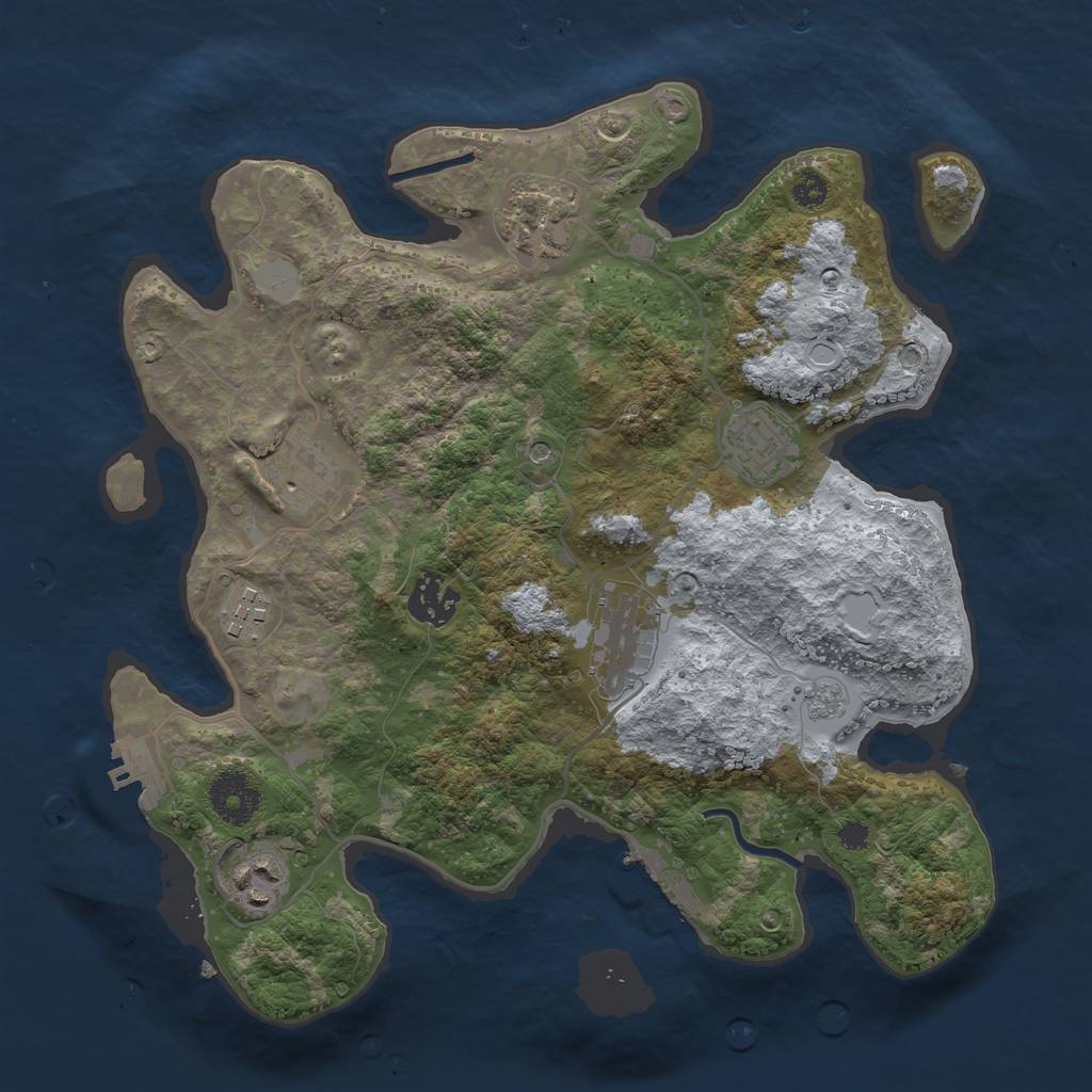 Rust Map: Procedural Map, Size: 3200, Seed: 456, 14 Monuments