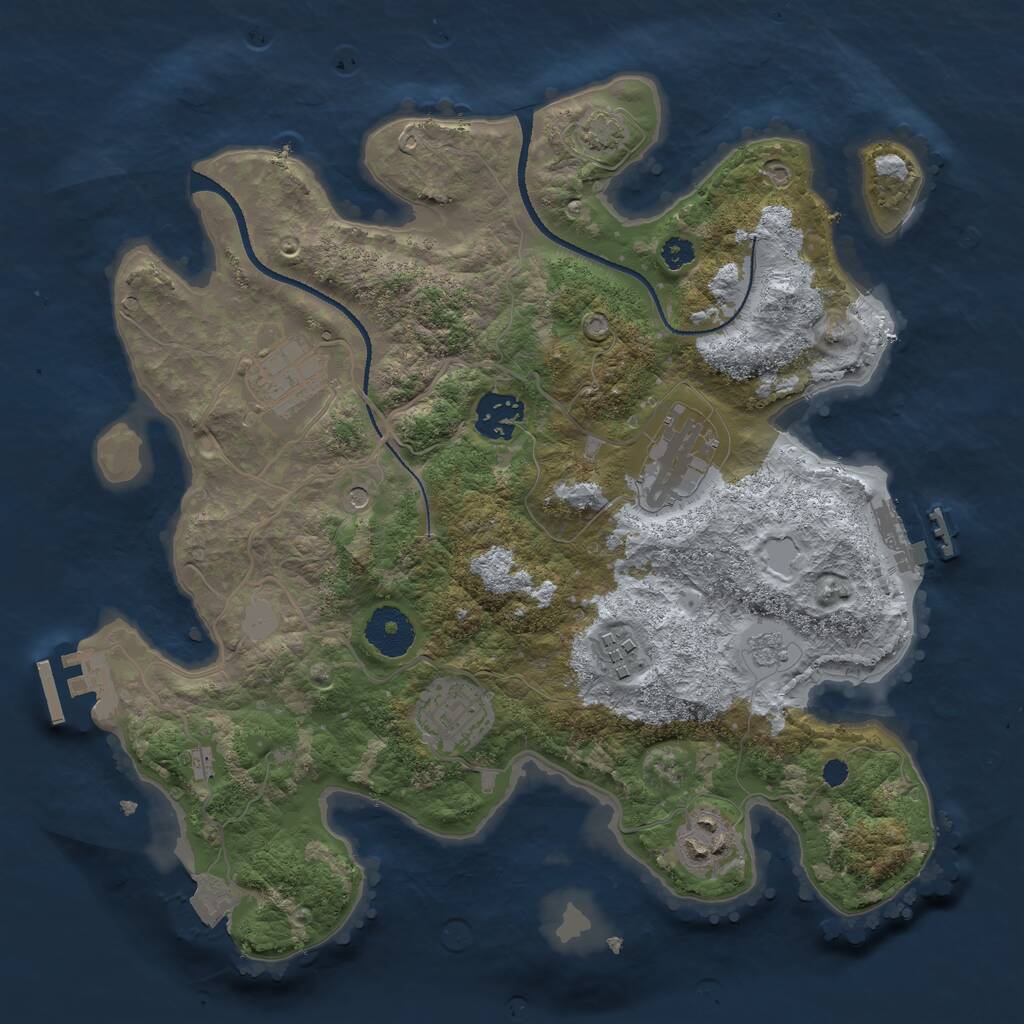 Rust Map: Procedural Map, Size: 3200, Seed: 456, 12 Monuments