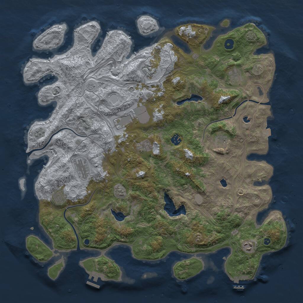 Rust Map: Procedural Map, Size: 4500, Seed: 1492317615, 16 Monuments
