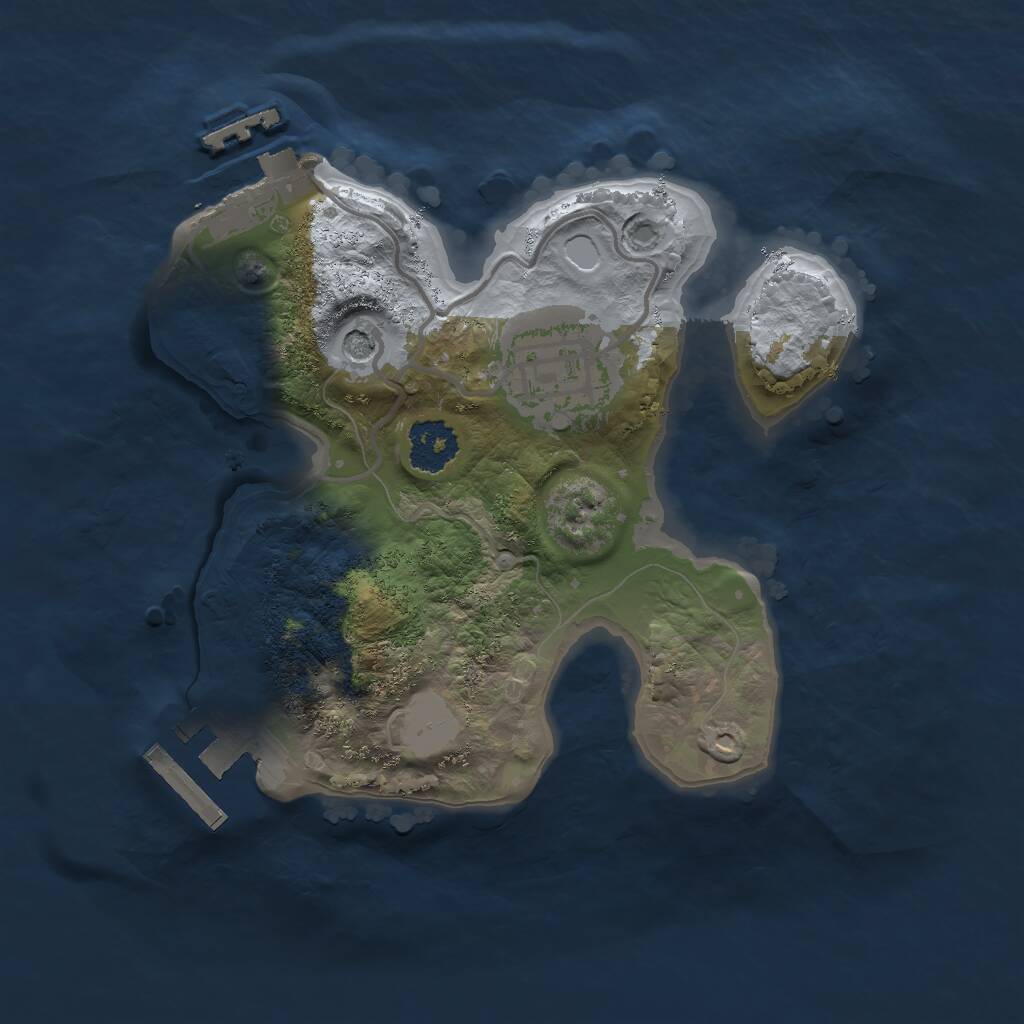 Rust Map: Procedural Map, Size: 2000, Seed: 286174205, 5 Monuments