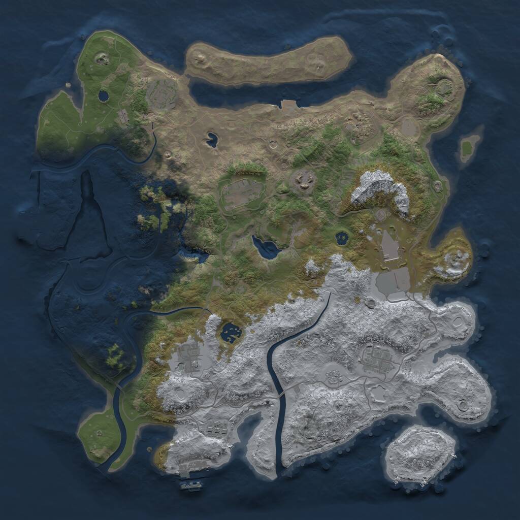 Rust Map: Procedural Map, Size: 4000, Seed: 361780, 15 Monuments