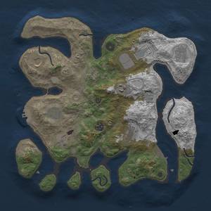 Thumbnail Rust Map: Procedural Map, Size: 3500, Seed: 1638608114, 18 Monuments