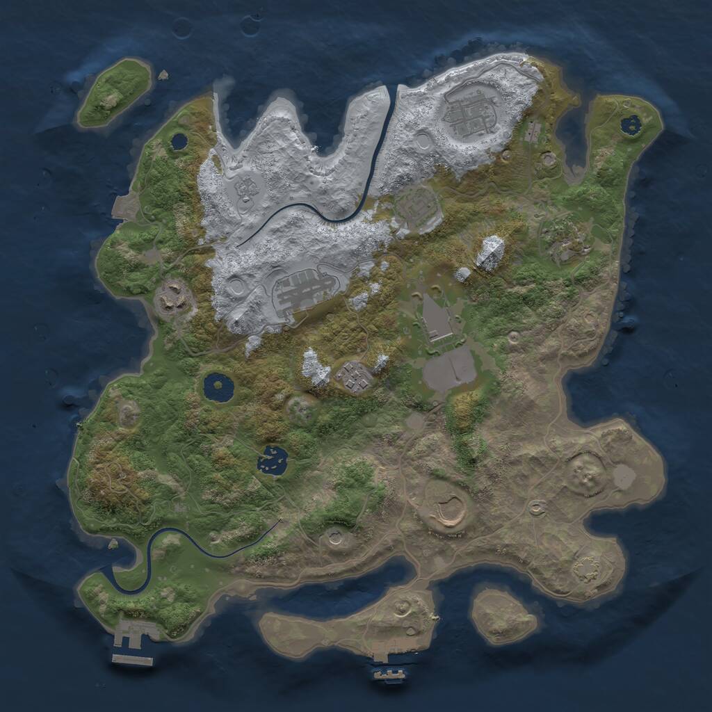 Rust Map: Procedural Map, Size: 3550, Seed: 716241, 15 Monuments