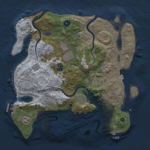 Thumbnail Rust Map: Procedural Map, Size: 3500, Seed: 1847031608, 15 Monuments