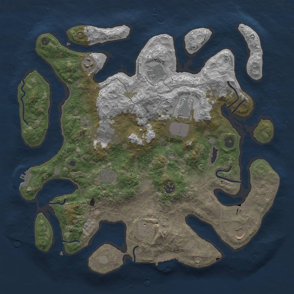 Rust Map: Procedural Map, Size: 4000, Seed: 162683, 17 Monuments