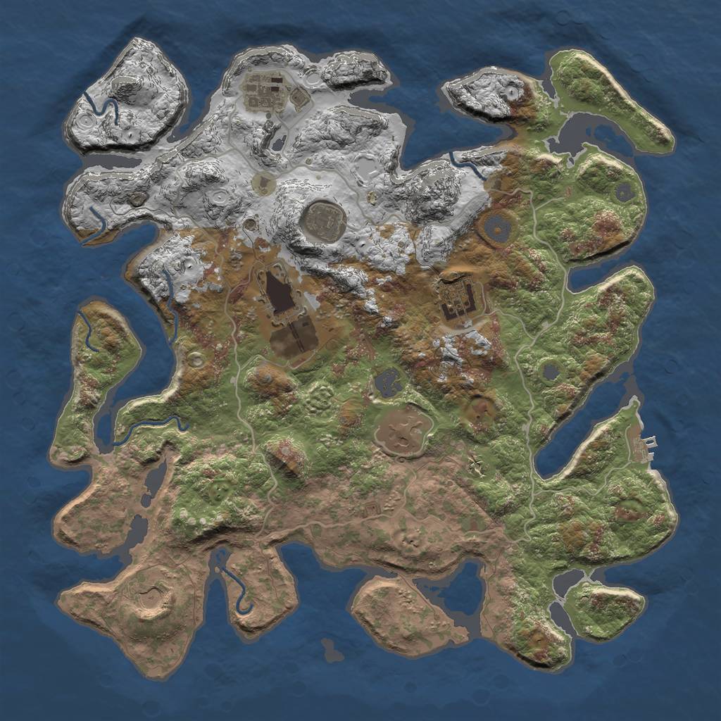 Rust Map: Procedural Map, Size: 4000, Seed: 5432, 12 Monuments