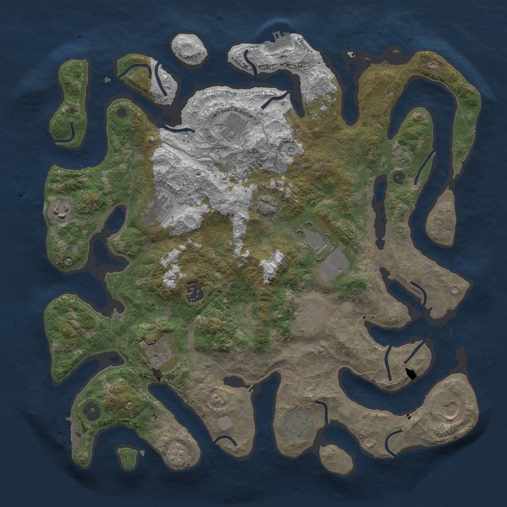 Rust Map: Procedural Map, Size: 4275, Seed: 1442126930, 18 Monuments