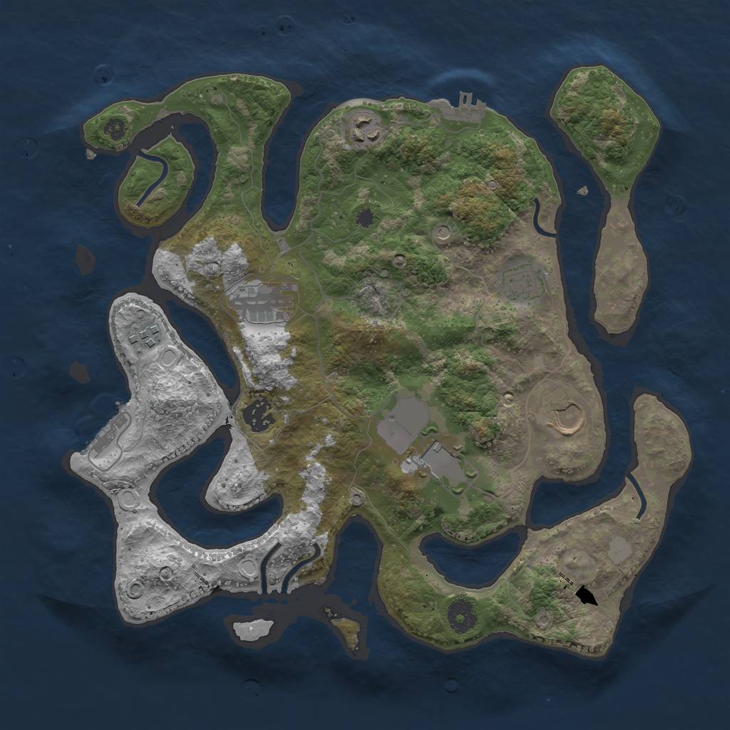 Rust Map: Procedural Map, Size: 3500, Seed: 827593672, 15 Monuments