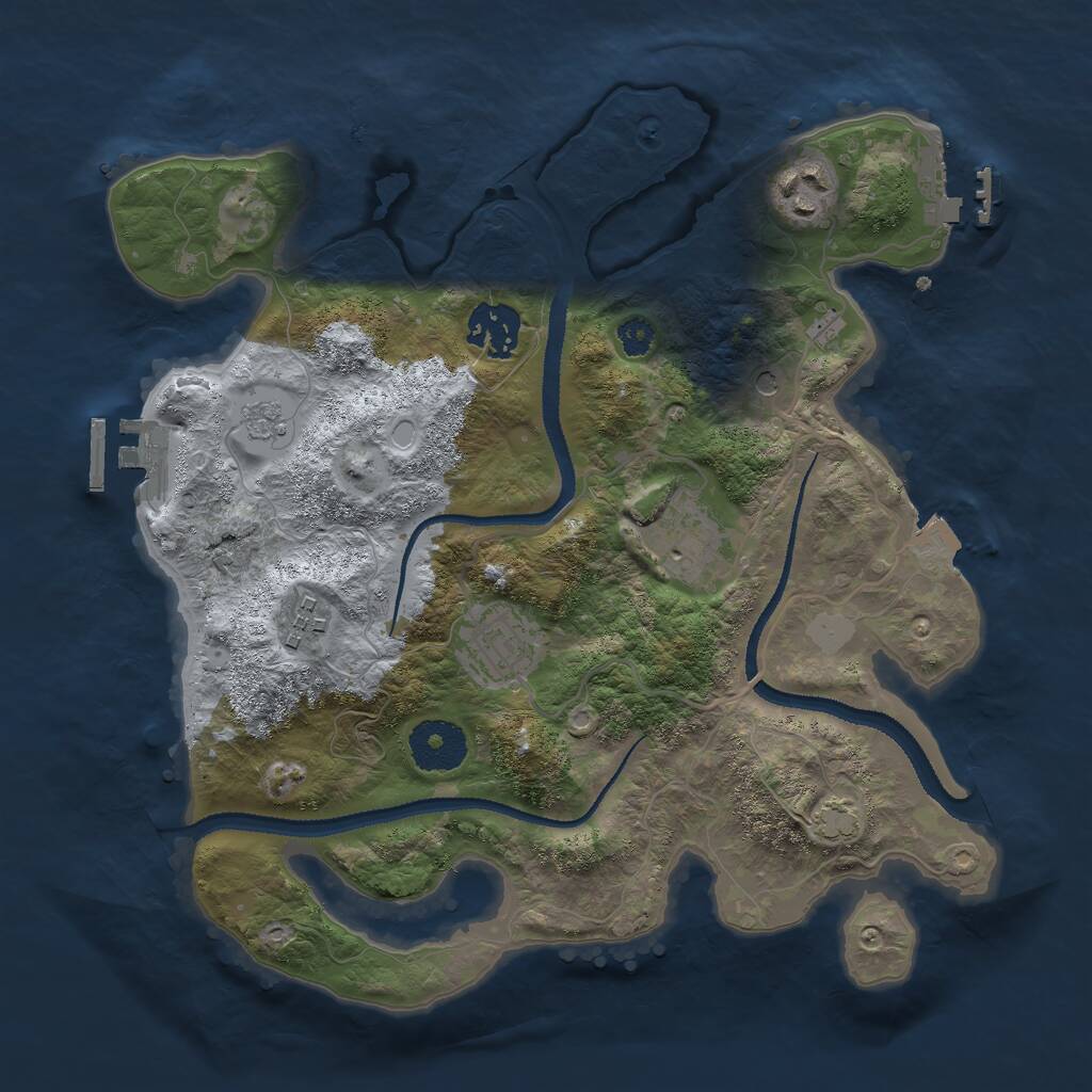 Rust Map: Procedural Map, Size: 3000, Seed: 1106514995, 11 Monuments