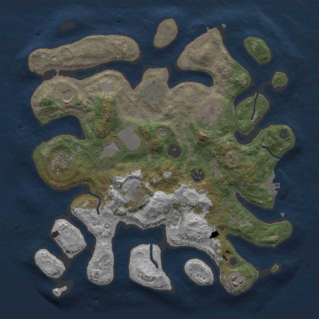Rust Map: Procedural Map, Size: 3550, Seed: 251479, 17 Monuments