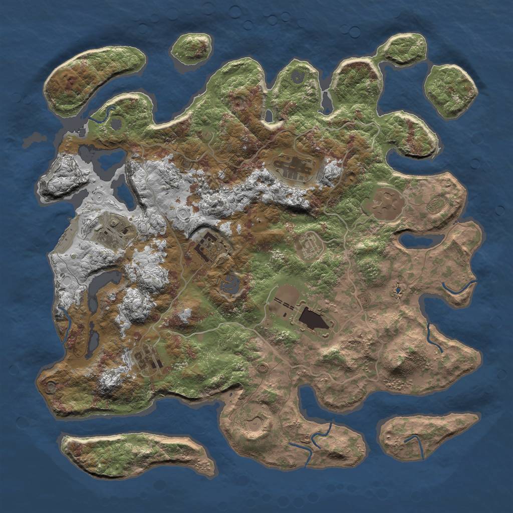 Rust Map: Procedural Map, Size: 4000, Seed: 858531187, 14 Monuments