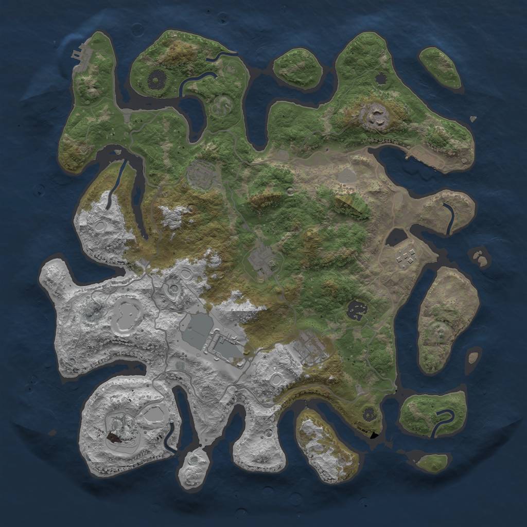 Rust Map: Procedural Map, Size: 4000, Seed: 15110, 16 Monuments