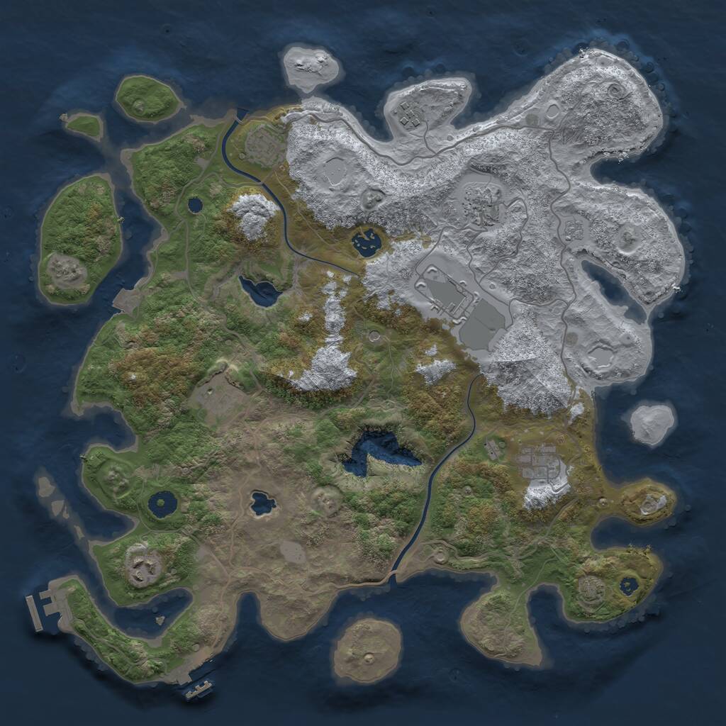 Rust Map: Procedural Map, Size: 4000, Seed: 176896, 14 Monuments