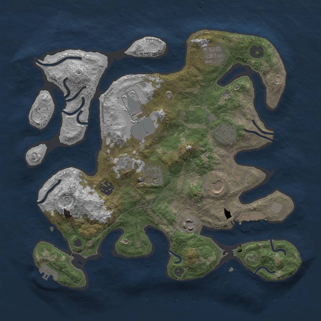 Rust Map: Procedural Map, Size: 3500, Seed: 2129699682, 15 Monuments
