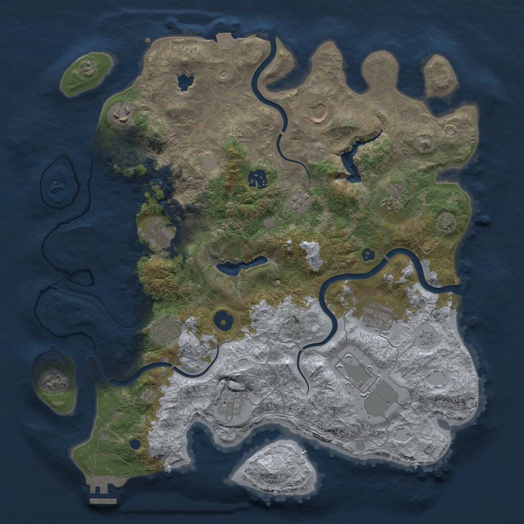 Rust Map: Procedural Map, Size: 4000, Seed: 62895, 15 Monuments