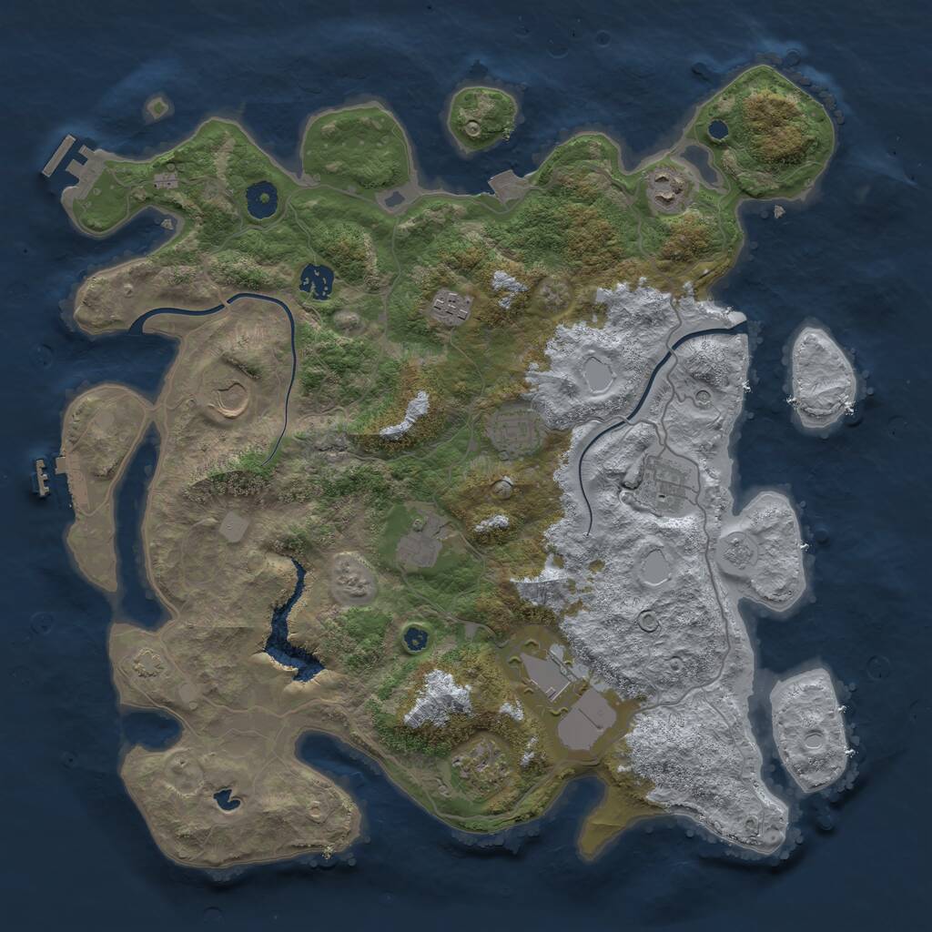 Rust Map: Procedural Map, Size: 4000, Seed: 890013, 15 Monuments