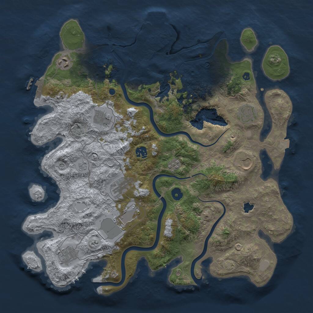 Rust Map: Procedural Map, Size: 4000, Seed: 373943, 15 Monuments