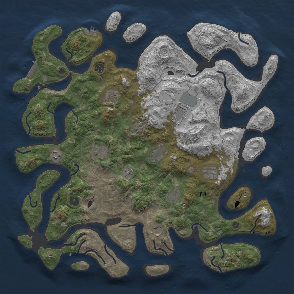 Rust Map: Procedural Map, Size: 4600, Seed: 2451245, 18 Monuments