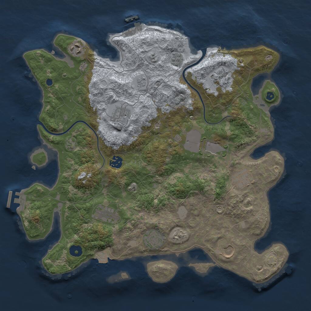 Rust Map: Procedural Map, Size: 3750, Seed: 47294, 16 Monuments
