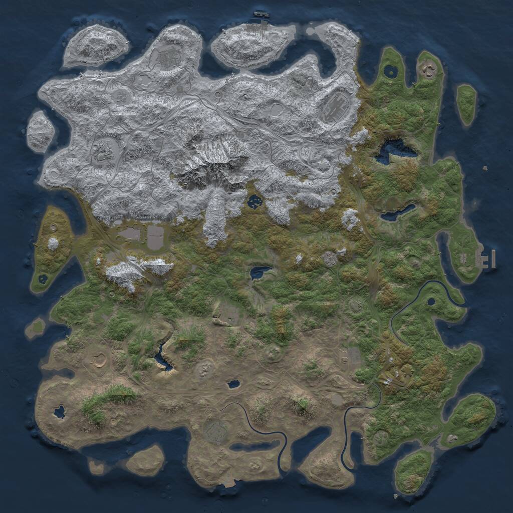 Rust Map: Procedural Map, Size: 5500, Seed: 8745, 17 Monuments