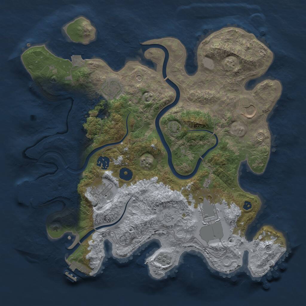 Rust Map: Procedural Map, Size: 3500, Seed: 2015354809, 12 Monuments
