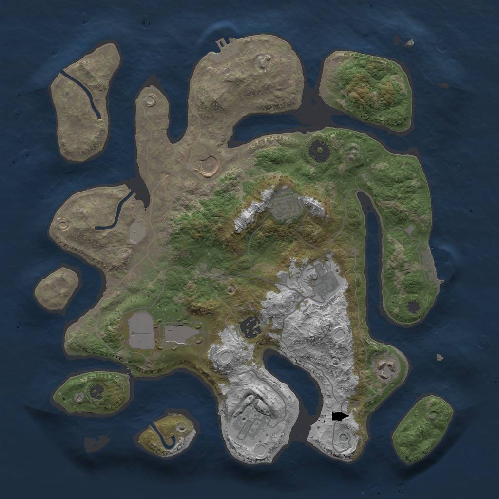 Rust Map: Procedural Map, Size: 3500, Seed: 1276, 15 Monuments