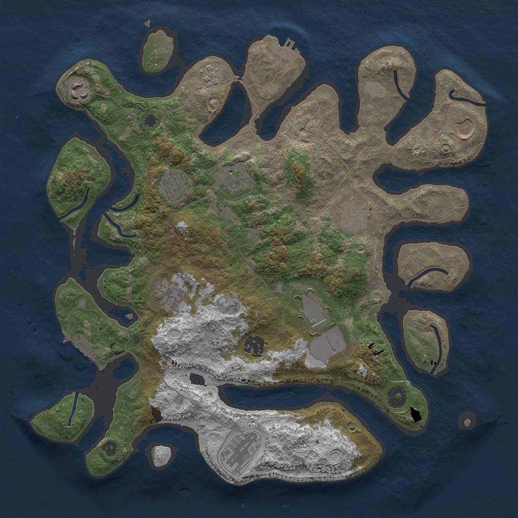 Rust Map: Procedural Map, Size: 3750, Seed: 526202, 17 Monuments