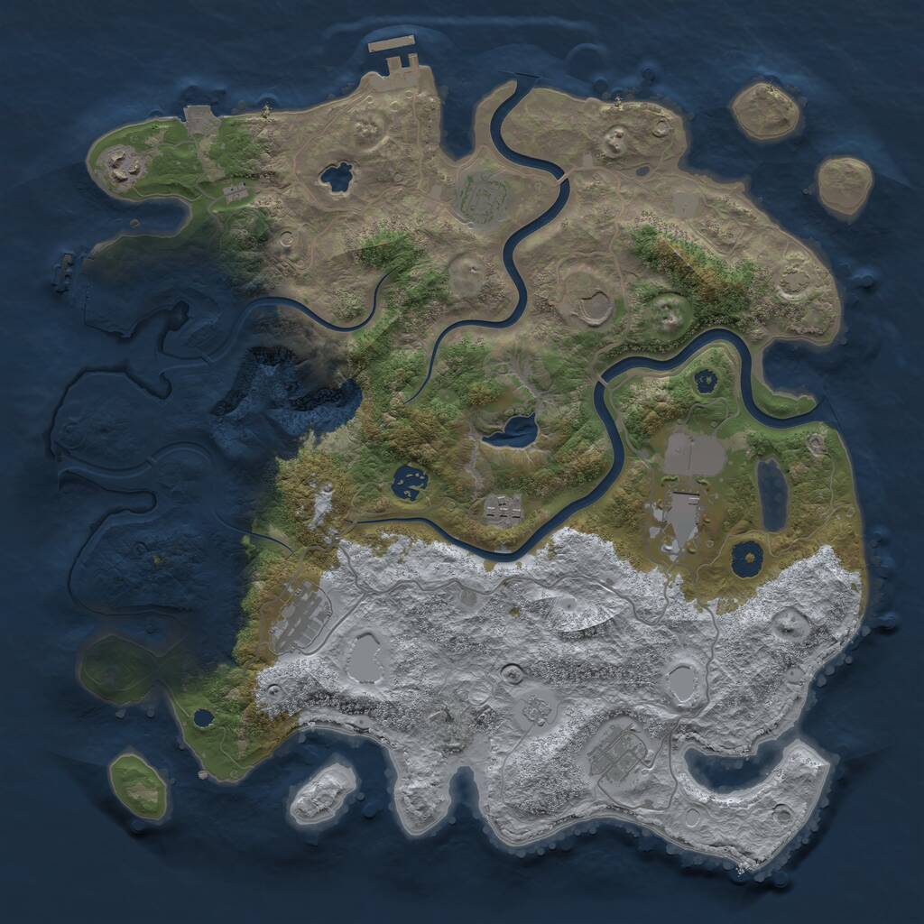 Rust Map: Procedural Map, Size: 4000, Seed: 389089, 14 Monuments