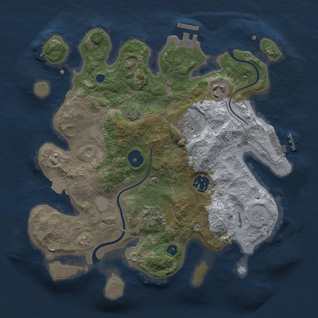 Rust Map: Procedural Map, Size: 3000, Seed: 183856, 10 Monuments