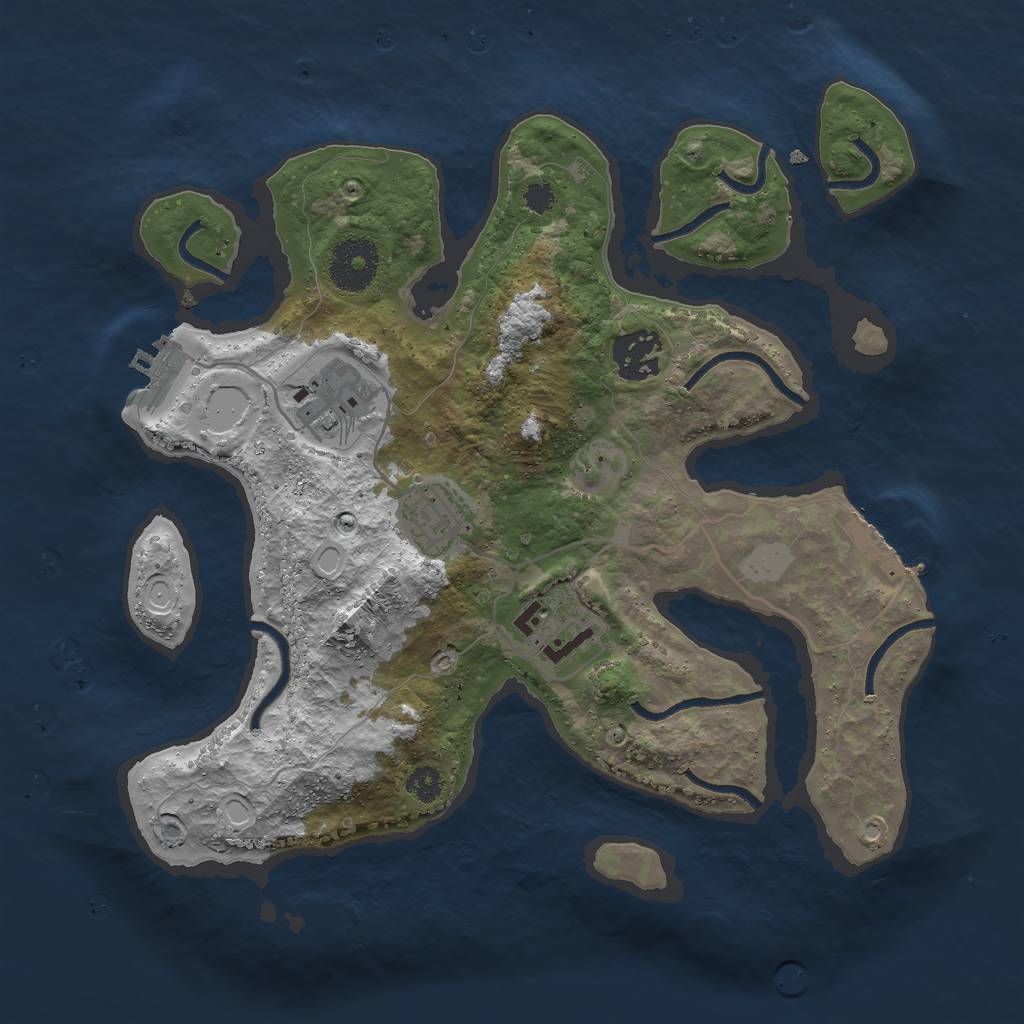 Rust Map: Procedural Map, Size: 3000, Seed: 239834, 11 Monuments