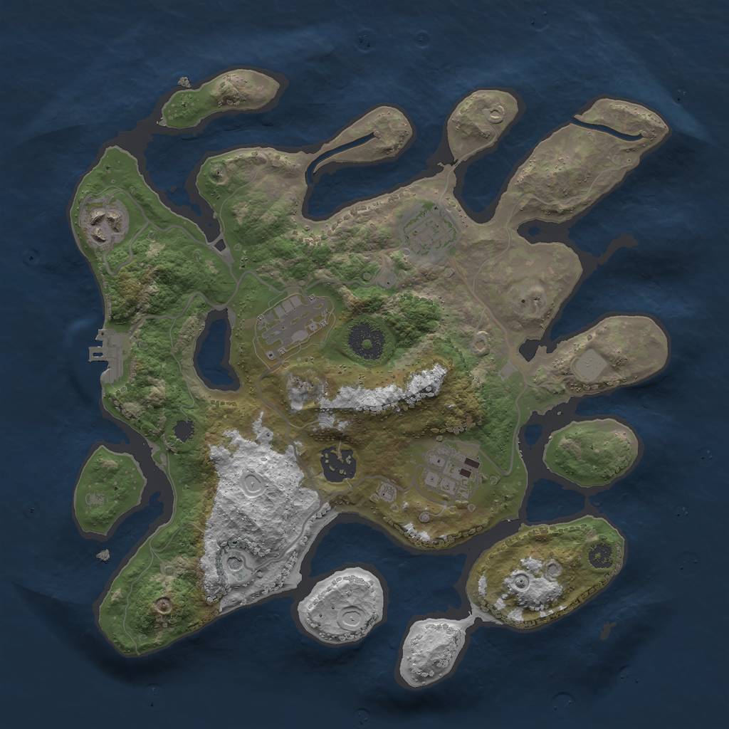 Rust Map: Procedural Map, Size: 3000, Seed: 946698, 12 Monuments