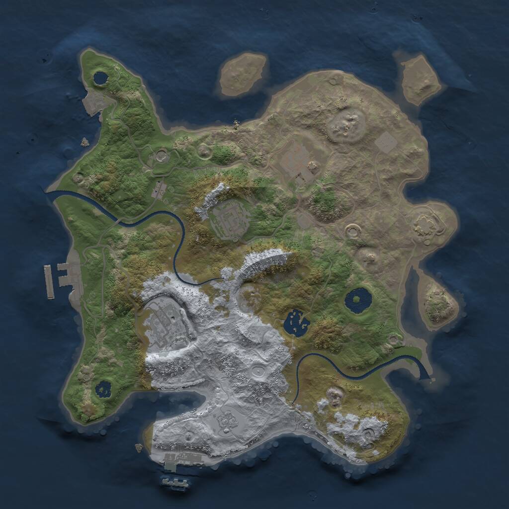 Rust Map: Procedural Map, Size: 3000, Seed: 539951, 10 Monuments