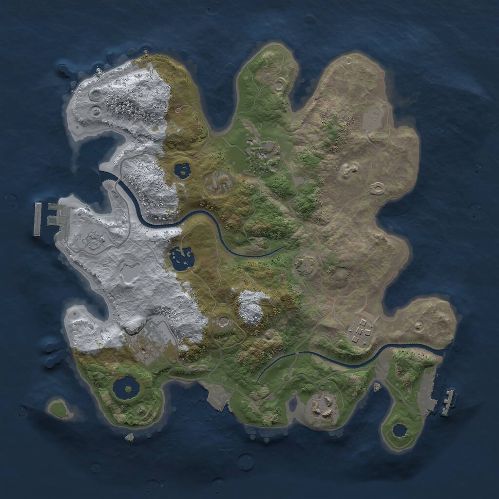 Rust Map: Procedural Map, Size: 3000, Seed: 1044999, 11 Monuments
