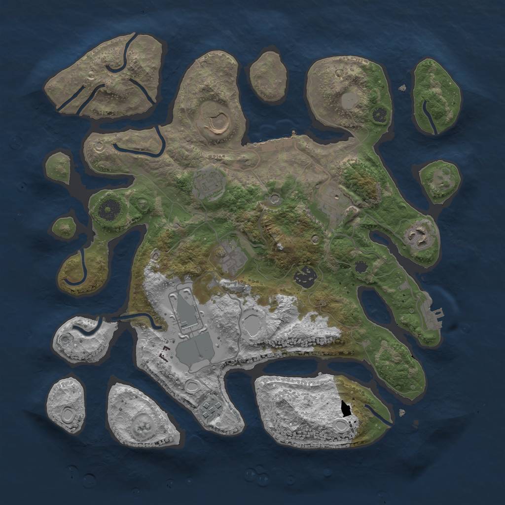 Rust Map: Procedural Map, Size: 3550, Seed: 982417, 16 Monuments