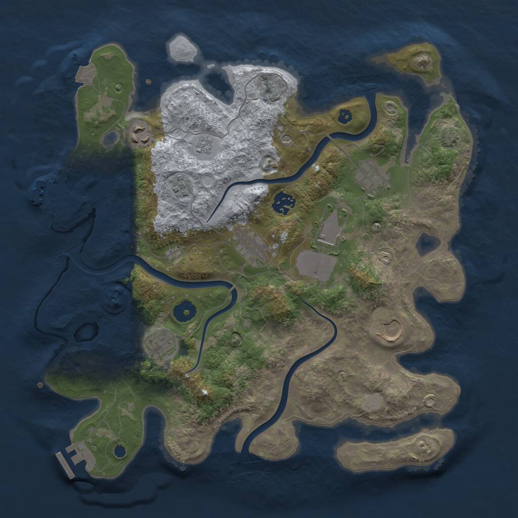 Rust Map: Procedural Map, Size: 3554, Seed: 62000840, 14 Monuments