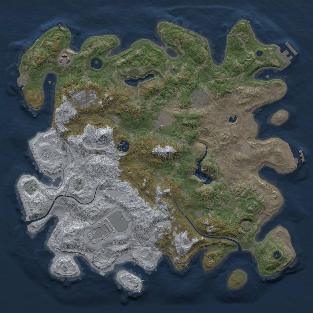 Rust Map: Procedural Map, Size: 4000, Seed: 127776, 14 Monuments