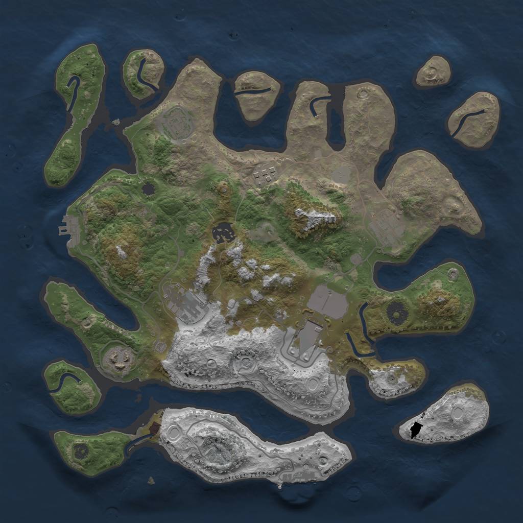 Rust Map: Procedural Map, Size: 3550, Seed: 765162, 15 Monuments