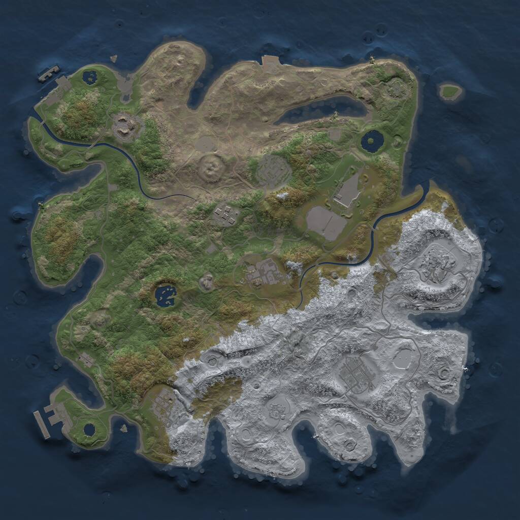 Rust Map: Procedural Map, Size: 3550, Seed: 926048, 15 Monuments