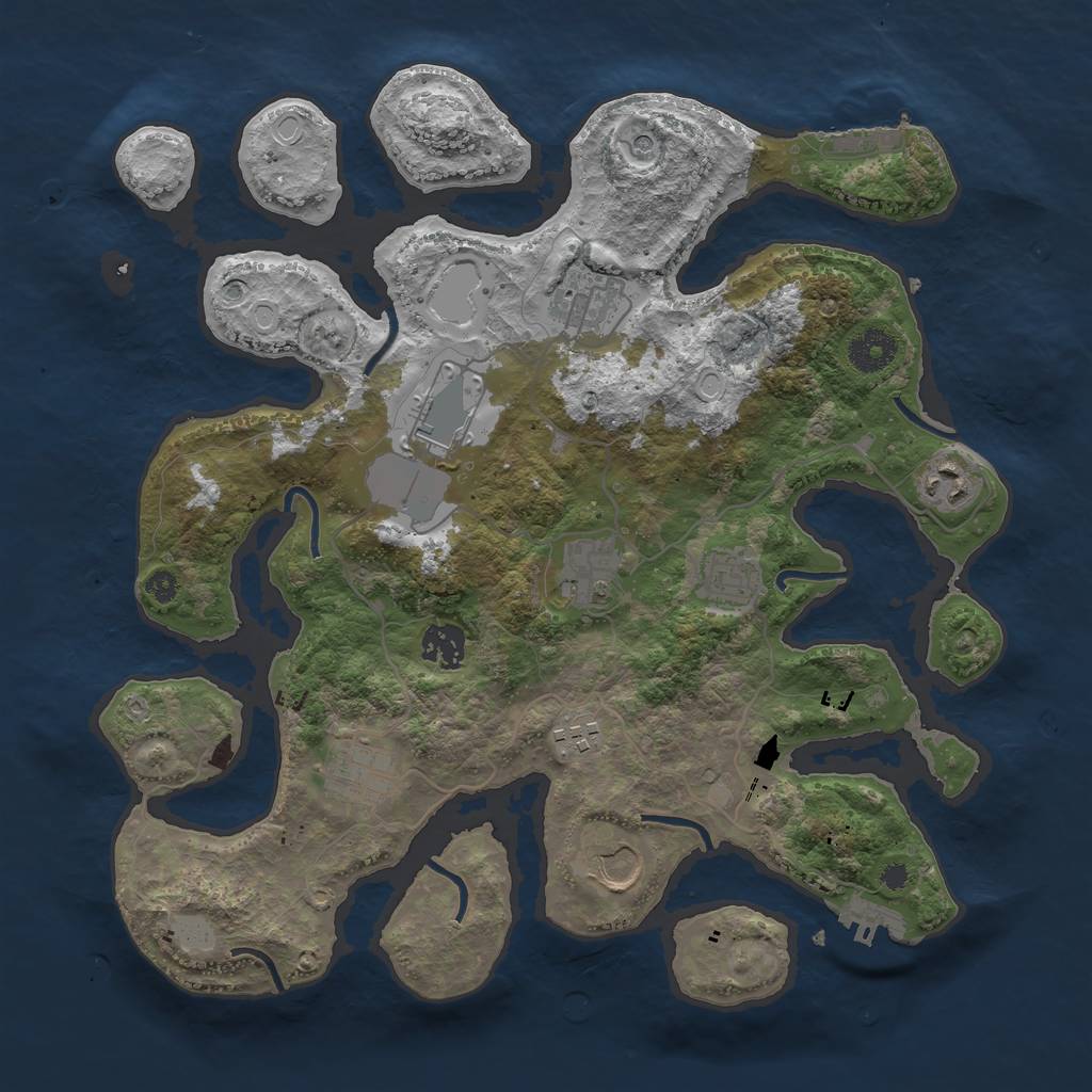 Rust Map: Procedural Map, Size: 3600, Seed: 2016745217, 17 Monuments