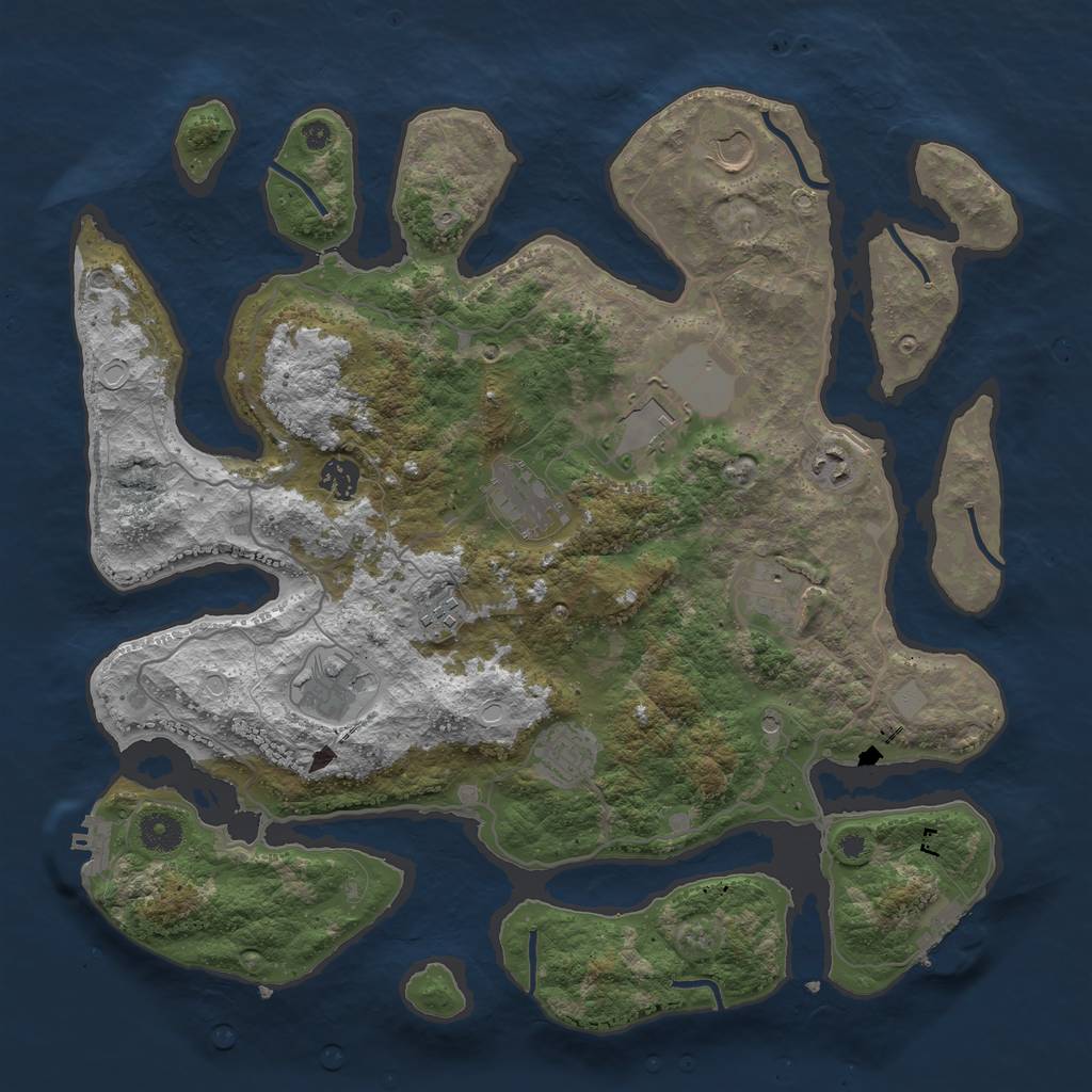 Rust Map: Procedural Map, Size: 4000, Seed: 2013259591, 17 Monuments
