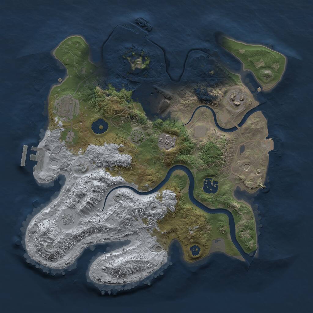 Rust Map: Procedural Map, Size: 3000, Seed: 1605683647, 11 Monuments