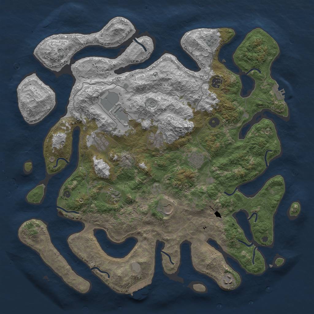 Rust Map: Procedural Map, Size: 4500, Seed: 1313, 17 Monuments